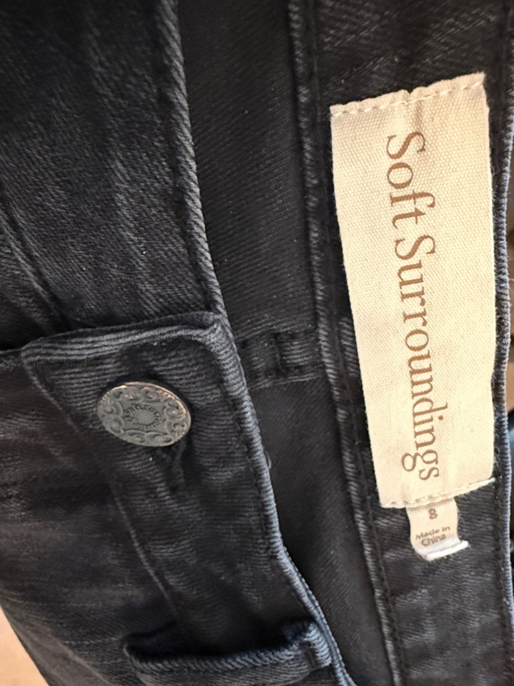 Soft Surroundings Black Wide Leg Jeans